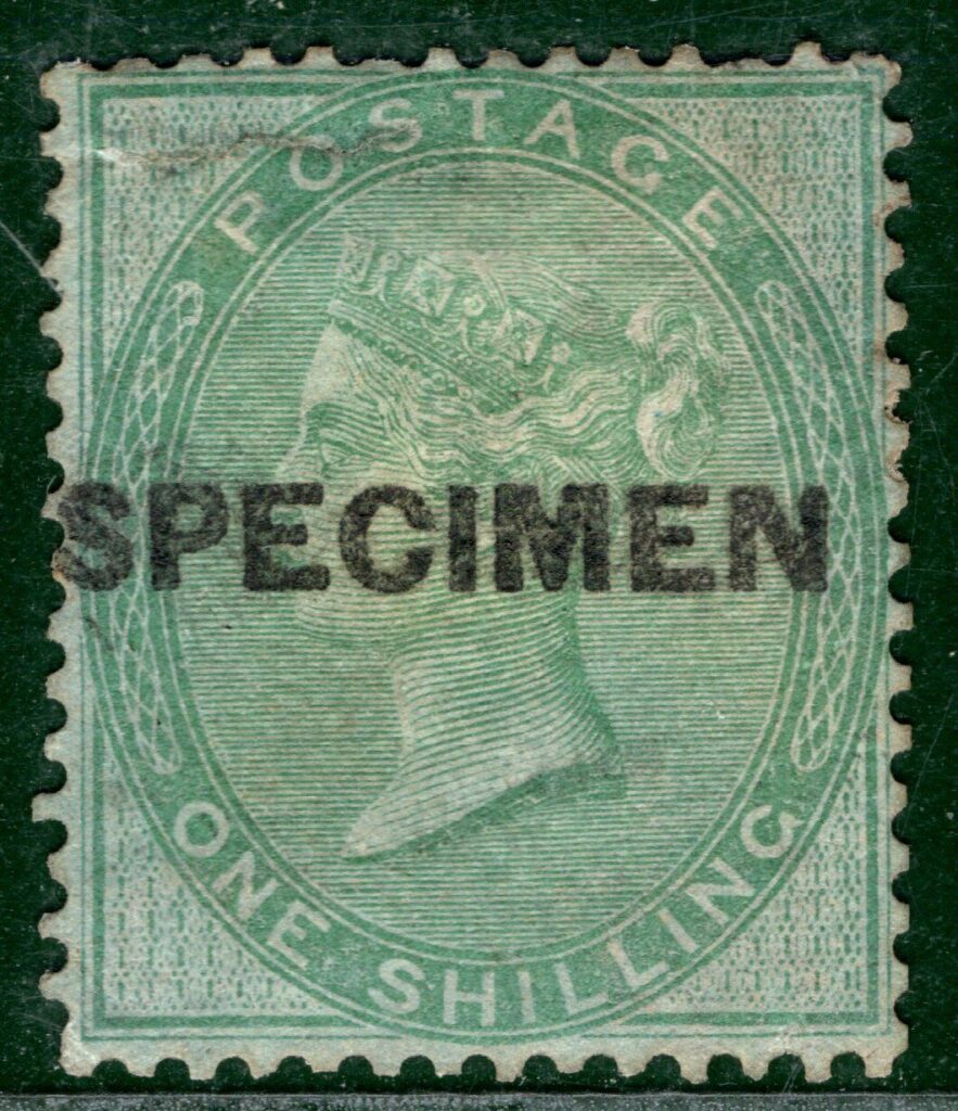 Gb Qv Stamp Sg S Var S Deep Green Azure Blue Paper Specimen Mint