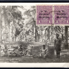 Australia NW PACIFIC ISLANDS RP Postcard 1924 KGV Overprint VIEW SIDE Use MC342