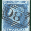 GB 1841 TWO PENCE BLUE SG.14var 2d Plate 4 (MC) THIN PAPER ES14q Cat £225 RBR65