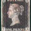 GB PENNY BLACK 1840 QV SG.2 1d Plate 4 (TE) Red MX Cat £425 {samwells}REDG23