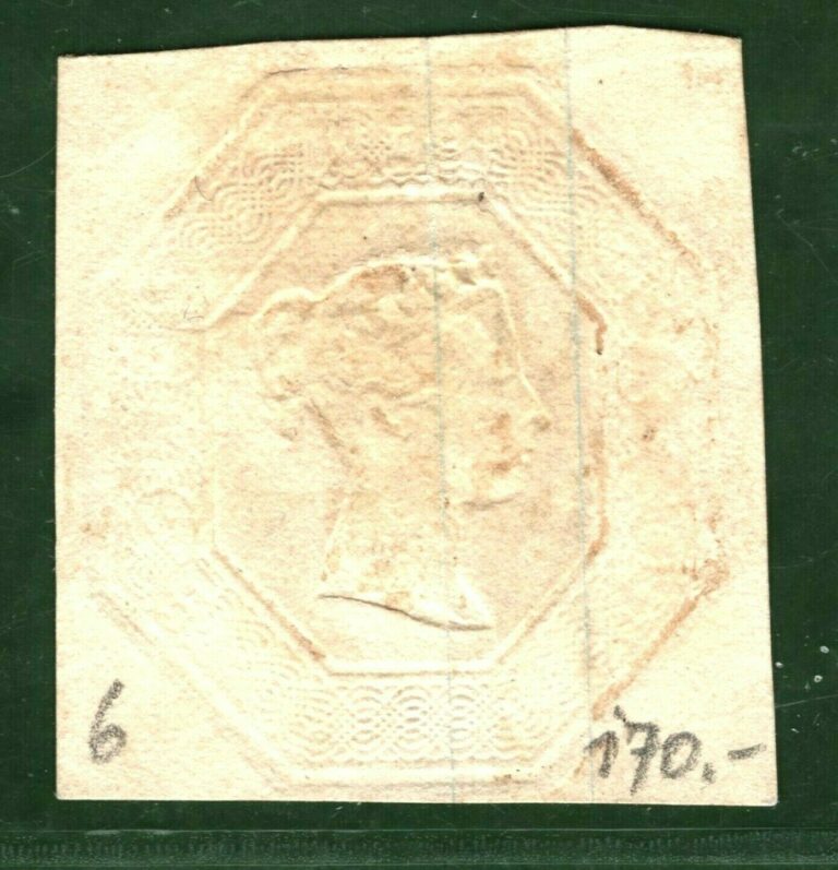 GB QV Embossed Stamp SG.57 10d Brown Die 2 (1850) VFU Used Cat £1,500