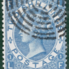 GB QV SG.119 2s Deep Blue (1867) Superb SPIDER'S WEB TELEGRAPHIC Cat£240+ PIRED7