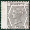 GB QV Stamp SG.147 6d Grey Plate 15 (NI) (1875) Mint Cat £500- {samwells}REDG147