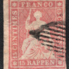 SWITZERLAND Classic Scott.33 15r Pale Dull Rose (1857) HELVETIA c$350- OGREEN79