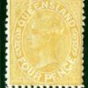 Australia States QUEENSLAND SG169a 4d *PENGE* Variety Mint STRIP c£425+ GRBLUE85