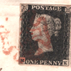 GB PENNY BLACK *E.HARENC* CRICKET 1d Contents *WESTWOOD* Colchester 1841 MSC8
