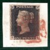 GB PENNY INTENSE BLACK 1840 QV SG.1 1d Plate 6 (SA) RE-ENTRY Piece c£525 BRRED95 - Image 3