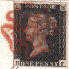 GB PENNY INTENSE BLACK 1840 QV Stamp SG.1 1d Plate 8 (QF) Red MX Cat £650 RBR24
