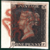 GB PENNY INTENSE BLACK 1840 QV Stamp SG.1 1d Plate 8 (QF) Red MX Cat £650 RBR24 - Image 3