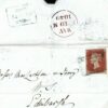 GB SCOTLAND Cover Dull Blue *273* NUMERAL Oban Scarce Coloured Cancel 1849 C175a