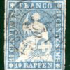 SWITZERLAND Classic Scott.16 10r Blue HELVETIA Used Fine *OCT 1854* CDS SGREEN30 - Image 5