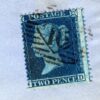 GB 2d BLUE *LC16* PRINTING Plate 6 VFU London Cover SG.36a cat £550 1858 MS2063