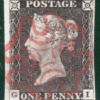 GB PENNY GREY-BLACK 1840 QV SG.3 1d Plate 3 (GI) Superb Red MX Cat £500 REDG25