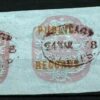 GB QV Official Revenue 5s PUBLIC RECORDS 1868 Rare BROWN Underprint PAIR SS4024