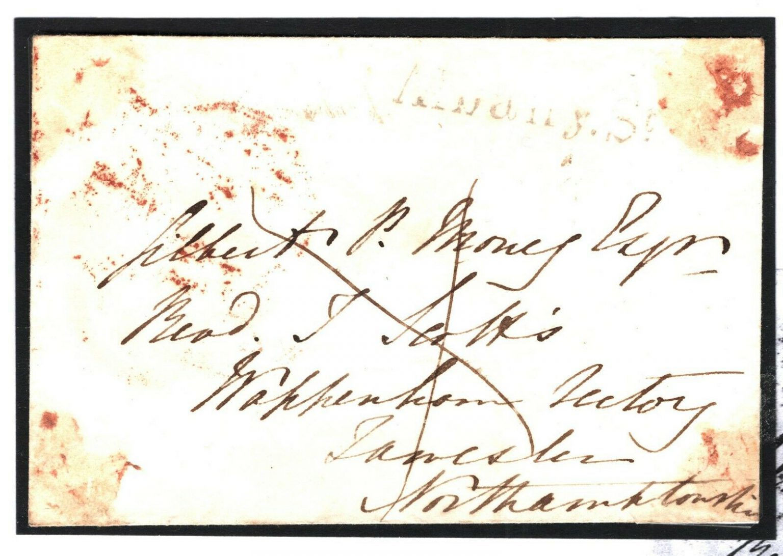 GB FREE Lancaster Cover 1839 EARLY ENVELOPE Towcester Addressed on