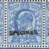 GB KEVII SG.230s 2½d DLR Variety Double *SPECIMEN* Block CERT Cat £1k++* SS4510 - Image 3