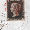 GB PENNY BLACK 1840 QV SG.2 1d Plate 7 *EAST HARPTREE* UDC Cancel {RPS Cert}SS22