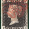 GB PENNY BLACK 1840 QV Stamp SG.2 1d Plate 6 (DB) Used Red MX Cat £400 REDG48