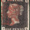 GB PENNY BLACK 1840 QV Stamp SG2 1d Plate 8 (FK) Red MX Cat £525 {samwells}RBR30