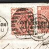 GB SG.167 Cover 1d Venetian Red Combination Cover France SG.166 {samwells} D137