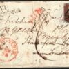 USA TRANSATLANTIC COVER Forwarded PENNY RED Stoke Newington London MX 1842 S25a
