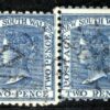 Australia States NSW QV SG.244var 2d (1887) Used STRIP 3 Perf VARIETY** PBLUE84