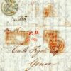 GB IRELAND Cover Maritime *PAID at DERRY/British/Foreign* 1846 Italy Genoa A4G74