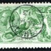 GB KGV High Value SG.403 £1 Green SEAHORSE Super 1913 CDS Used Cat £1,400+ PRED1