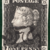 GB ONE PENNY GREY-BLACK 1840 QV SG.3 1d Plate 8 (PG) *STATE 1* Used MX REDS70