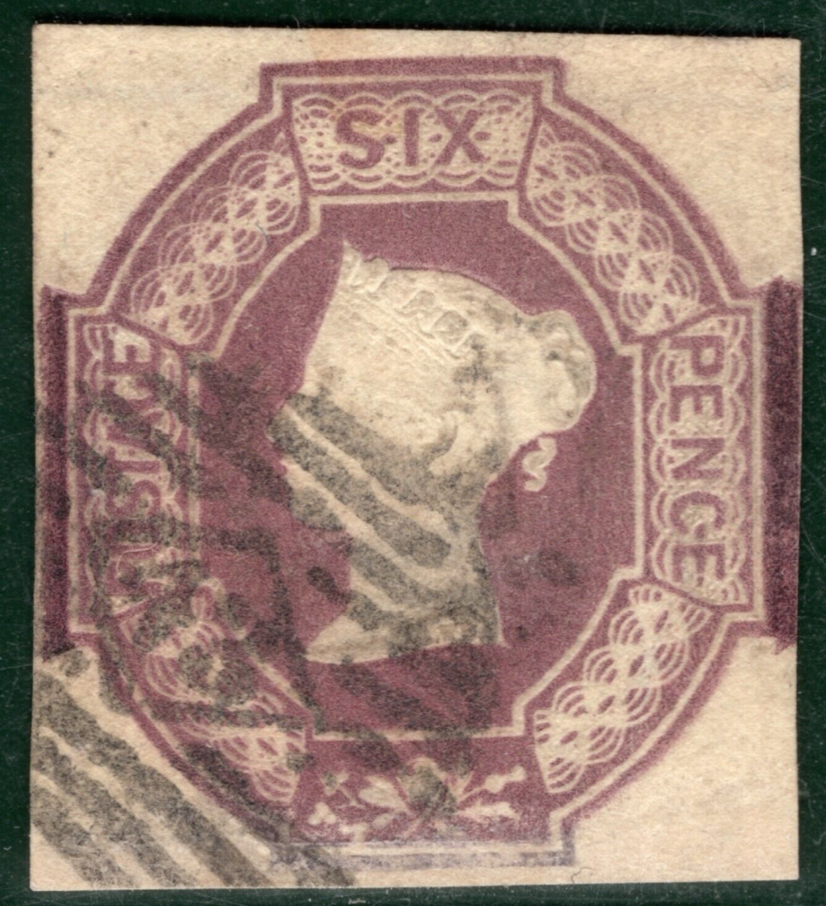 GB QV EMBOSSED Stamp SG.60 6d Purple (1854) Numeral Used Cat £1,000