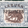 North Borneo LABUAN KEVII Stamp SG.115s 10c (1902) BEAR Animal SPECIMEN GRBLUE22