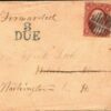 USA Cover NEW HAMPSHIRE *Boscawen* 3c Washington Franking 3c DUE c1857 S89a