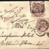 GB Cover London Langham Hotel Forwarded TRANSATLANTIC USA MA Worcester 1887 G80c