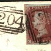 GB Cover NUMERAL *204* 1844 Additional Strike Glos Cirencester 1d Red 1853 N113b