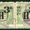 GB IOWCR RAILWAY Letter Stamps Pair 4d/3d/2d DOUBLE SURCHARGE IOW Mint BRW47