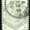 GB QV Stamp SG.196 1s Green (1884) Used Super 1884 CDS Cat £325+100%=£650 ORED69