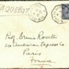 GB USED ABROAD 1929 KGV Cover *New York au Havre* Octagonal PAQUEBOT France Q21