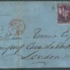 TRINIDAD SG.67 Cover CLASSIC 1s BRIGHT MAUVE Perf 13 EL GB London 1863 W139b