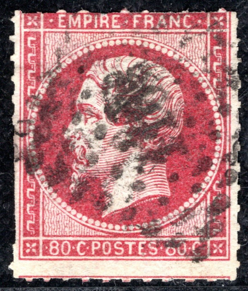 FRANCE Classic Stamp 80c NAPOLEON Used ROULETTE Private