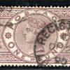 GB QV High Value Key Stamp SG.185 £1 Brown (1884) MD Used Cat £3,000+50% GOLD73