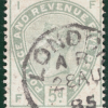 GB QV Stamp SG.193 5d Dull Green (1883) Used 1885 CDS Cat £210+100%=£420 REDB35