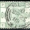 GB QV Stamp SG.194 6d Dull Green Superb 1885 CDS Postmark Cat £240+100% ORED61