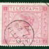 GB QV TELEGRAPHS High Value SG.T13 5s Rose LEITH 1877 CDS Used c£200+ S2WHITE4 - Image 5