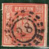 Germany States BAVARIA Classic High Value 18kr Red (1862) Used Cat $140 GGREEN63 - Image 5