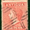 ANTIGUA QV Classic Stamp SG.7var* 1d (Orange-)Vermilion (1867) Used A02 BLBLUE92 - Image 5