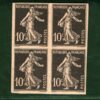 FRANCE Semeuse SOWER 10c Black PLATE PROOF Imperforate BLOCK FOUR Rare GREEN37 - Image 3