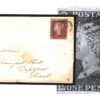 GB LINE-ENGRAVED VARIETY 1d Red *FRAMED* Plate 90 (DC) Tunbridge 1850 Cover V129 - Image 9