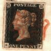 GB PENNY BLACK SG.2 Cover 1d Plate 7 (EF) Red Edinburgh MX Jan 1841 c£825+ 704d