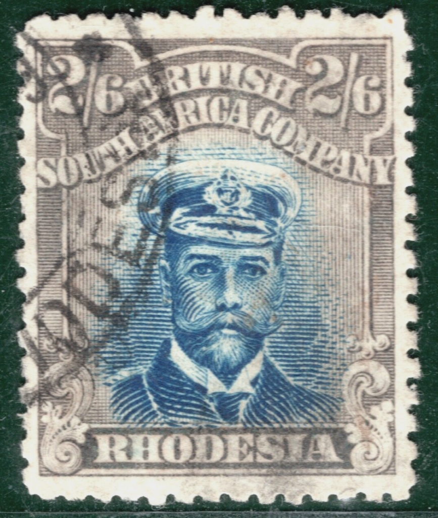 B5 Rhodesian RHODESIA BSACo KGV ADMIRAL SG.255k 2s/6d Prussian Blue & Grey Cat £300 ...