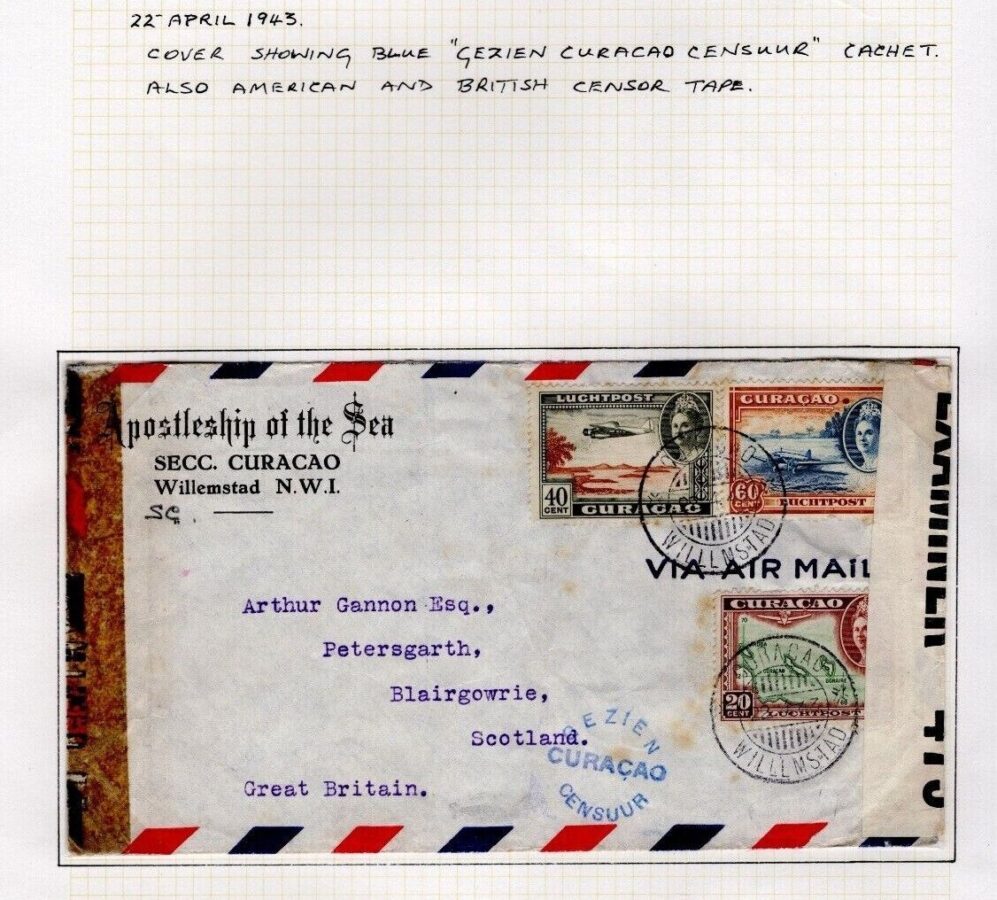 Dutch Cols CURACAO WW2 Cover *Sink a Ship* MARITIME/NAVAL Slogan 1943 ...